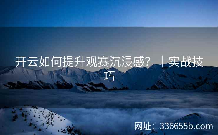 开云如何提升观赛沉浸感？｜实战技巧